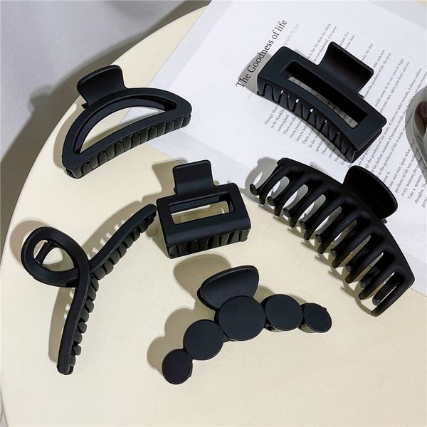 Grandes griffes noires pour cheveux, 1 pièce, épingles à cheveux élégantes en acrylique, Barrette crabe, pinces à cheveux, couvre-chef pour femmes et filles, accessoires pour cheveux, paty