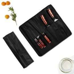 1pc Zwart Oxford Doek Waterdichte Mes Opbergtas Draagbare Paar Tote Bag 5pcs Mes Tas