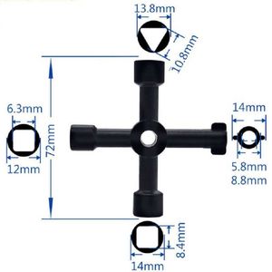 Clé triangulaire universelle noire, 1 pièce, pour Train, ascenseur électrique, armoire, Valve en alliage