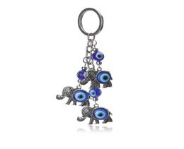 1pc Blue Evil Eye Charms Keychain Elephant Prenden Key Chain Alloy Tassel Car Key Chain Bijoux Fashion Bijoux 6231657