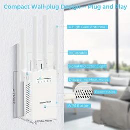 1pc Versterk uw Wi-Fi-signaal thuis tot 9000 m² 35 apparaten - Eenvoudige installatie WiFi-extender Booster