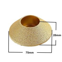1PC Bore 20mm Dia 3inch/75mm Vacuum Brazed Diamond Grinding Wheel 45 Degrees Hypotenuse Edge Profile Grinding Disc