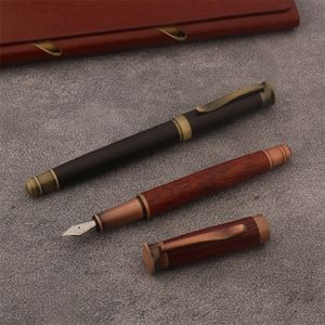 Stylo à plume en laiton, 1 pièce, stylo à Signature en bois noir et rouge, papeterie scolaire et de bureau pour étudiants, stylos à encre pour cadeau, 240307