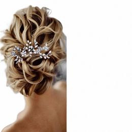 1 -dikke bruidshoofdred Handmade Pearl Crystal Hair Comb Wedding Styling Accules Fi Insert Comb Hair Assessions Q9wi#