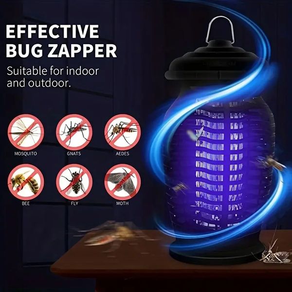 1pc Bug Zapper Mosquito Killer para exterior interior, 4200V eléctrico de alta potencia Fly Zapper, eficaz y trampa para matar insectos, polilla, asesino de avispas