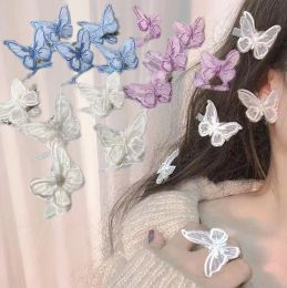 1 -pc vlinder haarclip kant haarbogen borduurwerk vlinder haarspelden haaraccessoires voor vrouwen meisjes tieners hoofddeksel ornamenten