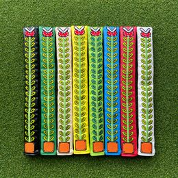 1PC Cannibal Flower Style Golf Pointer Cover, Golf Alignement Stick Cover, PU Leather Broidered Cover