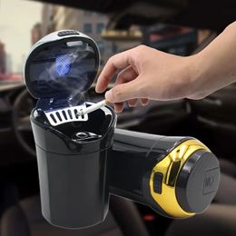 1 st Car Ashtray - Batterijtype Asstray met licht en deksel - Accessoires voor creatieve auto's interieur