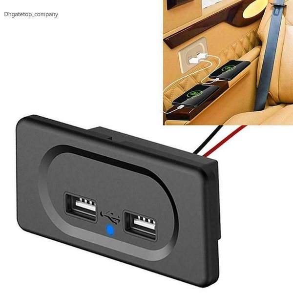 1pc chargeur de voiture DC5V/3.1A double Ports USB prise avec indicateur LED bleu pour 12V bateau camping-car avan 2021