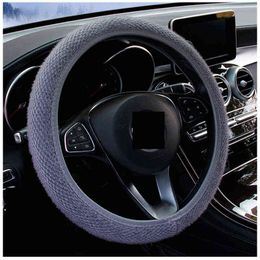 1 pc auto stuurwielafdekking funda Volante coche plush accessorios para auto universal couvre Volant Voiture Volante deportivo J220808