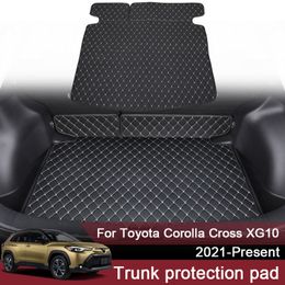 1pc voiture style personnalisé tapis de coffre arrière pour Toyota Corolla Cross XG10 2021-2024 cuir étanche Auto Cargo Liner Pad accessoire