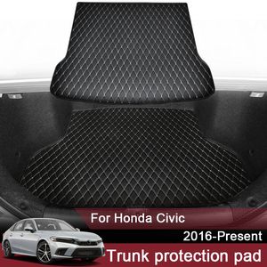 Tapis de coffre arrière personnalisé en cuir, 1 pièce, imperméable, pour Honda Civic Sedan Hatchback 2016 – 2024, accessoire de doublure de chargement automobile