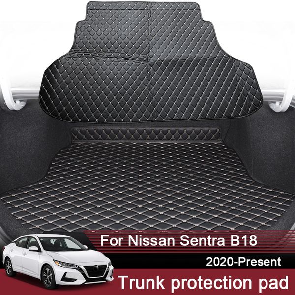 Matín de maletero trasero personalizado de estilo de automóvil 1pc para Nissan Sentra B18 2020 Presente de cuero impermeable Liner de carga de carga interna Accesorio