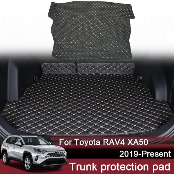 Alfombrilla trasera personalizada para maletero de coche, para Toyota RAV4 XA50 2019, presente, de cuero, resistente al agua, para revestimiento de carga de coche, accesorio, 1 ud.