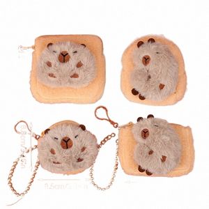 Porte-monnaie en peluche Carto Capybara, 1 pièce, joli petit portefeuille Animal, pochette à langer pour filles, joli sac de rangement pour casque F61K #