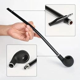 1 pieza, tubo para fumar de madera de resina de varilla larga esmerilada negra tallada, tubo para fumar de poste largo y delgado de primera calidad, regalo para hombres, artilugio para el hogar, regalos de Navidad, regalos de Halloween