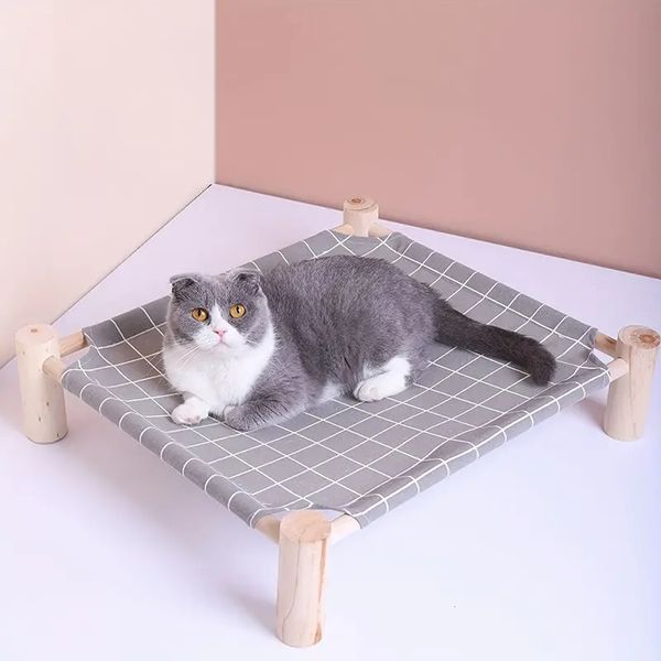 1 pc lit hamac pour chat et chien, lit de lit surélevé pour animal de compagnie extérieur avec support, cadeaux de meubles pour chat et chien