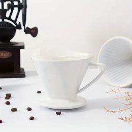 1pc keramische kegel giet over koffie druppelaar, kegelstijl giet over koffie druppelaar, draagbare giet over koffiefilter BPA-vrij (1-6 kopjes)