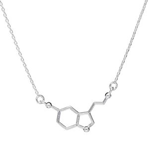 1 chemische moleculaire structuur hanger ketting formule 5-HT geometrische prachtige verpleegster simpele gelukkige vrouw moeder mannen familie geschenken sieraden