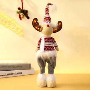 1pc Kerstpop, Kerstcadeau Woondecoratie, Winkeldecoratie, Geweien Glow Staande Herten Batterij niet inbegrepen, Raamdecoratie, Kerstdecoratie