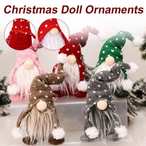 1pc Kerst Gnomes Pluche Santa Doll Xmas Gonk Dwerg Elf Decoratie Geschenken Ornamenten voor Kerst Nieuwjaar Decor Gift H1112