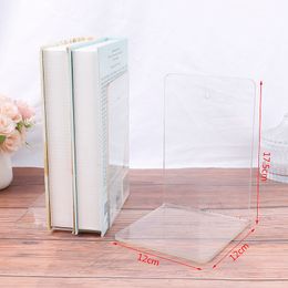 1PC Clear Acrylic serre-livres en L Organisateur de bureau en forme de bureau Bureau de bureau Papeterie d'école Accessoires de bureau