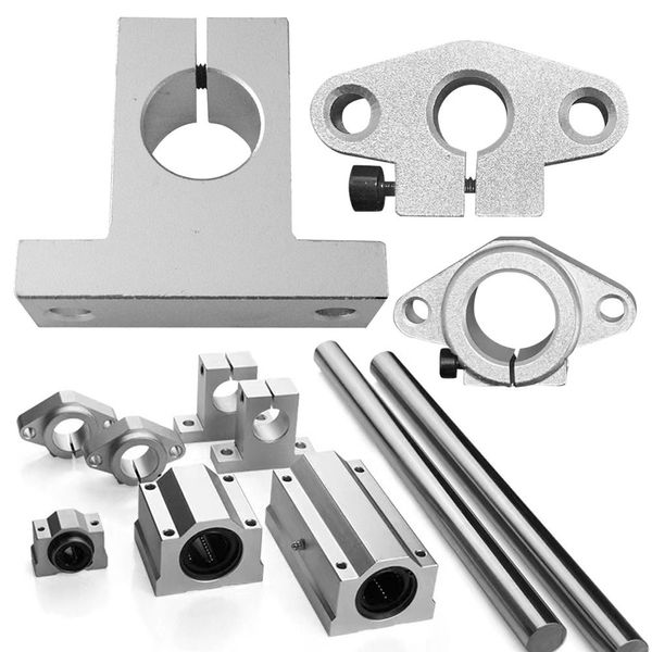 RODAMIENTO LINEAL DEL ROUNTER CNC 1PC Table XYZ SK8 SK10 SK12 SK16 SK20 Soporte de eje de riel Aleación de aluminio SHF8 SHF10 SHF12 SHF16