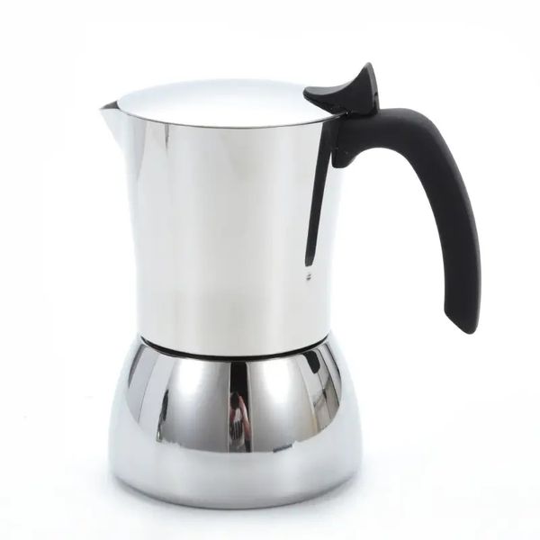 1pc Cafetière En Acier Inoxydable Moka Pot Extraction Noir Espresso Pot Lavage Des Mains Pot Fond Épaissi Machine À Café, 200ml / 300ml