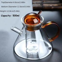 1pc koffieserver, hittebestendig hoog borosilicaatglas koffiepot, theepot, kan worden verwarmd, giet over koffiezetapparaat