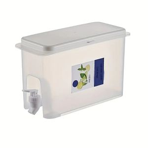 1 bouilloire froide avec robinet dans le réfrigérateur, distributeur de boissons pour réfrigérateur, carafe à eau en plastique, théière à fruits, seau à limonade, récipient à boissons pour réfrigérateur, 3,5 L/1 gallon