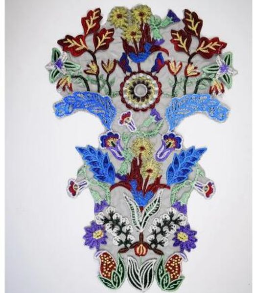 1pc coloré africain paillettes dentelle tissu décolleté col Venise Applique couture bricolage artisanat accessoires Patch Scrapbooking 43x28cm