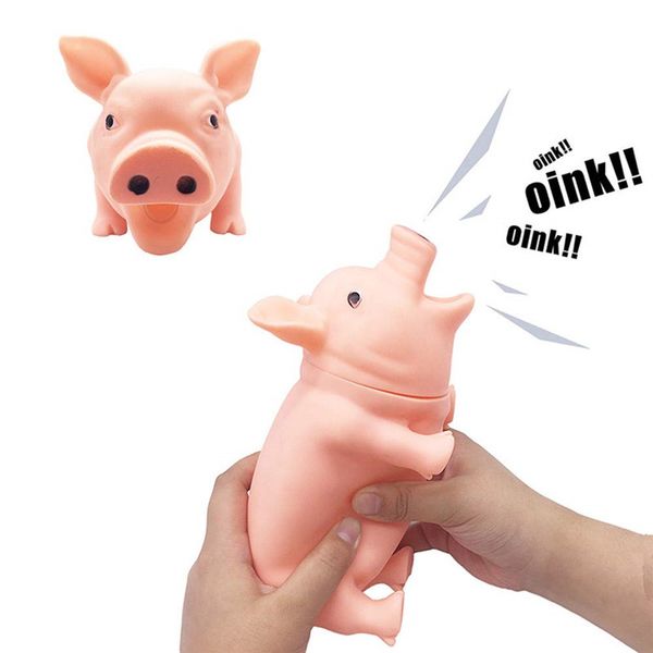 1pc coloré crier caoutchouc cochon animal de compagnie taquiner couineur couineur jouet à mâcher chiot jouet pour chiens pour grands chiens son voix chien jouets