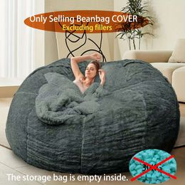 1 housse ronde en peluche confortable et moelleuse (remplissage non inclus) pour pouf, Noël, Thanksgiving, Nouvel An, Saint-Valentin, cadeau pour salon, bureau