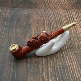 1 Stück Kupfertopffilter-Mundstück-Rauchpfeife – handgefertigt aus Blutsandelholz für ein einzigartiges Raucherlebnis
