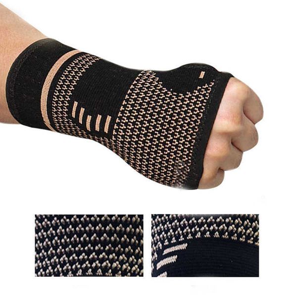 1 Pc Cuivre Sangle Professionnelle Sport Sécurité Gants De Compression Protecteur Poignet Arthrite Support Couverture Support Élastique Paume Main P230523