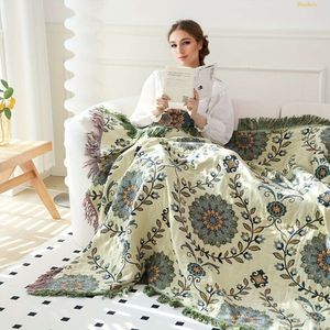 1 st Katoen Multi-layer gaasworp met kwastbloembladpatroon Sofa Airconditioning Dekens zomerkoeling quilt handdoek dubbelzijdig beschikbaar