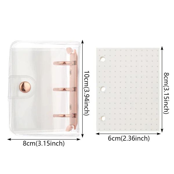 1pc créatif à 3 trous Mini PVC Couverture de carnet à feuilles lâches Diy Compte Hand Diary Notebook Clip Readers