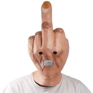 1pc Creative Middle Finger despisasta Látex Dé el techo de la cabeza de la mano de la mano de la mano de la fiesta Halloween Party Prop Gift SW L220711