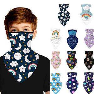 1Pc mignon dessin animé motif cyclisme extérieur écharpe Protection solaire Bandana cou guêtres équitation Camping écharpe pour garçons enfants filles Y1229