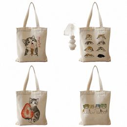 1pc chats mignons Lage sacs Harajuku Carto Vintage Shop toile sac drôle femmes sacs à bandoulière Kawaii cadeaux pour enfants V4Rd #