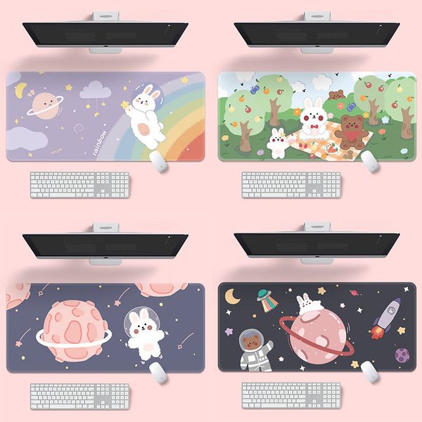 1pc mignon jeu créatif ordinateur clavier longue Table tapis Kawaii bureau adolescent filles tapis de souris chambre bureau fournitures