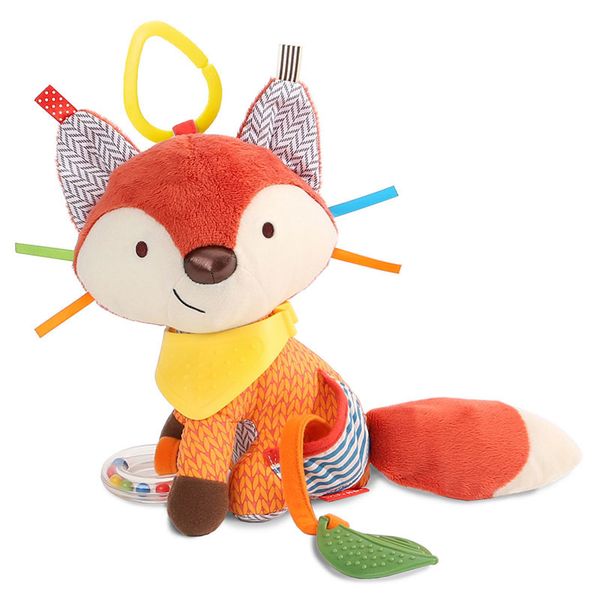 1 PC Mignon Renard Hochets En Peluche En Peluche Hochets bébé jouet Poussette Voiture Jouets Clip Tour Suspendu Siège Poussette Jouets pour enfants LJ201113