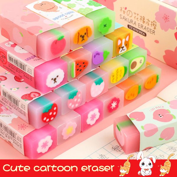 1pc mignon crayon fruit gomme effacer l'étudiant créatif écriture dessin crayon en caoutchouc gêne nouveauté scolaire fournit kawaii papeterie