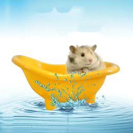 1pc mignon mini petit petit hamsters baignoire baignade petite souris de salle de bain baignoire de bain de bain jouet cage décor