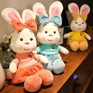 1pc lapin mignon avec jupe arc câlins poupées en peluche douces beaux oreillers de sushi de couchage animal pour enfants cadeaux de bébé filles J220729