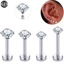 1PC CZ Labret Lip Rings