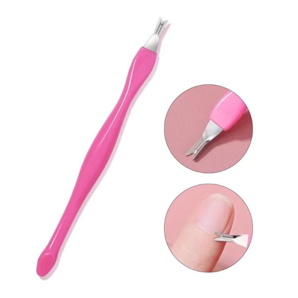1PC DE REPUR DES SEAU MORT Nail Art Fork Cuticule Remover Nipper Pusher Trimer en acier inoxydable Pédicure Nails Care Nail Tools