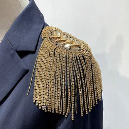 1pc joyería decorativa de la almohadilla de la hombrera S Gold Epaulettes Accesorios de ropa Broche Epaulet para traje formal masculino 240403