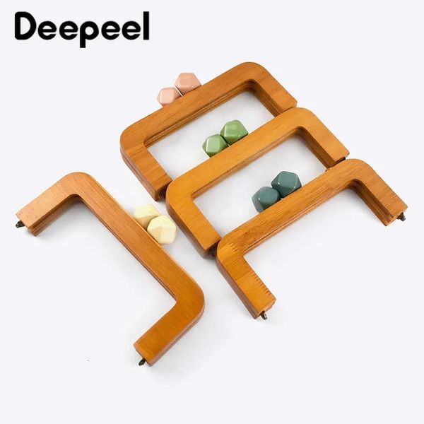 1 pc Deepeel 20 * 8 cm tête de résine sac en bois fermeture poignée sac à main supports de couture baiser fermoir bricolage sac à main coudre Kit poignées accessoire 231228