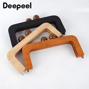 1 st Deepeel 20cm zak frame houten handgreep houten zakken sluiting kus clasp portemonnee frames vergrendeling gespen diy accessoires voor handtassen 240401